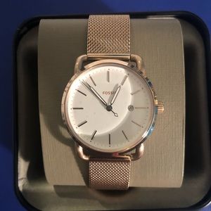 Rose Gold Fossil Watch